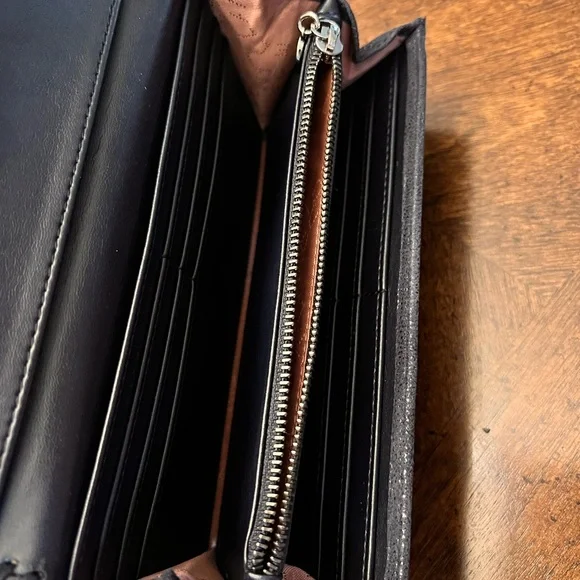 Stella McCartney Falabella Continental Wallet Clutch Navy Chain Trim Vegan - Picture 11 of 12